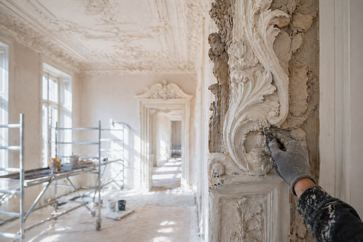 Innenausbau von Denkmalimmobilien Denkmalsanierung REWOBAU